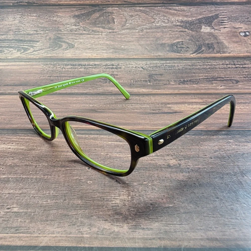 Kate‎ Spade Lucyann ODV2 Tortoise Lime Green Rectangular Eyeglasses Frames 135